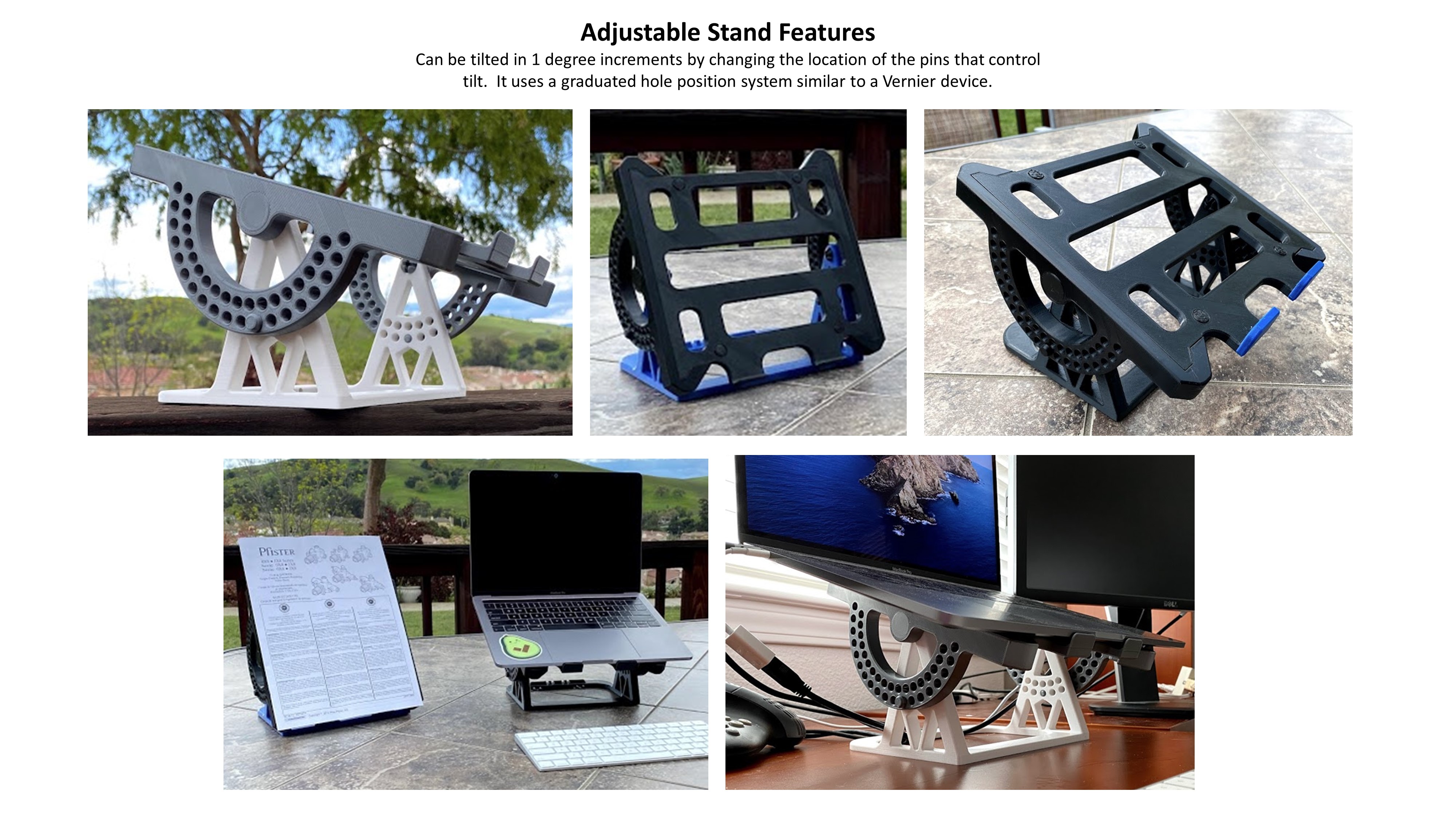 Ayarlanabilir Laptop, Tablet ve Doküman Standı baskı görseli 3