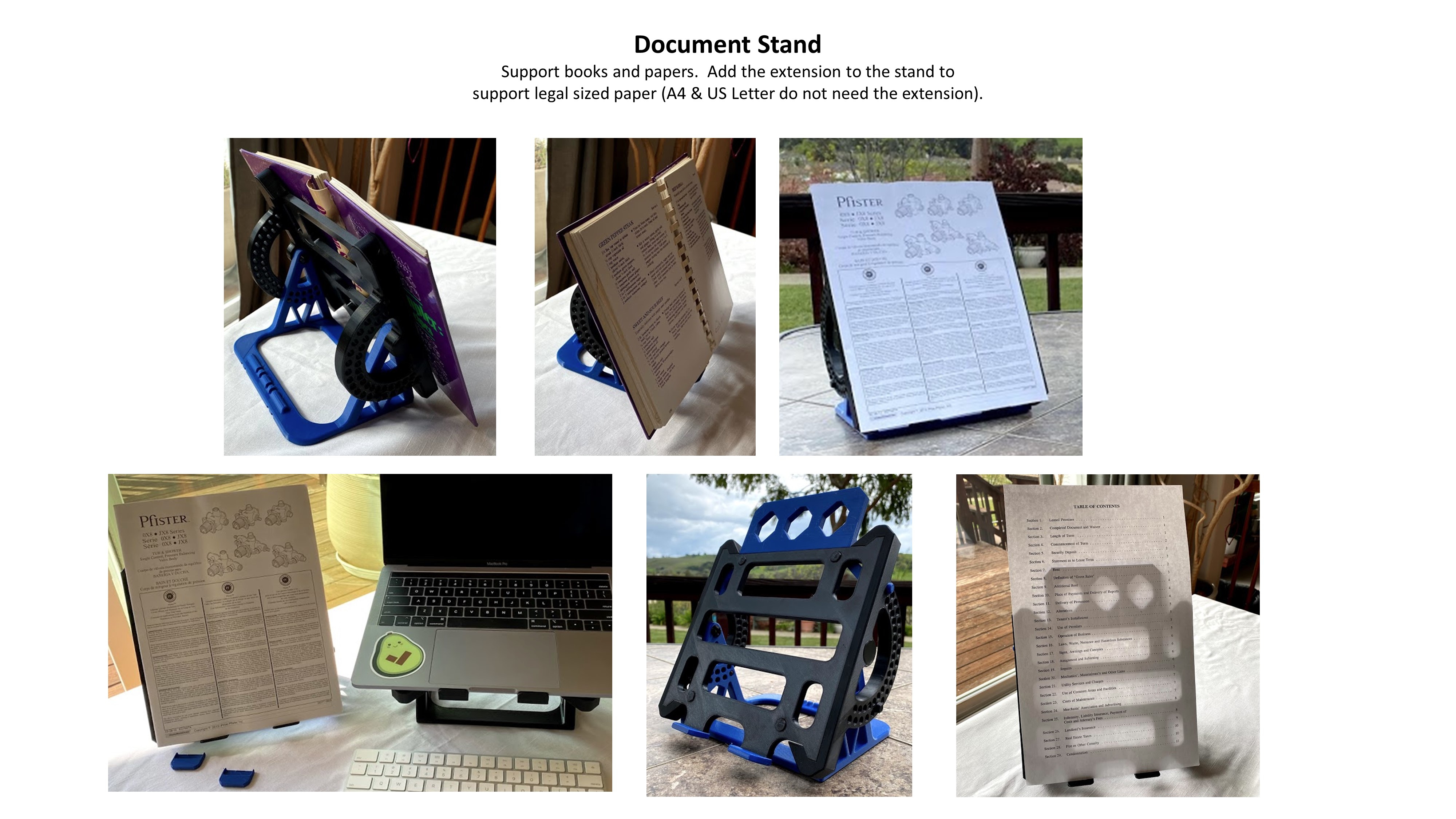 Ayarlanabilir Laptop, Tablet ve Doküman Standı baskı görseli 6