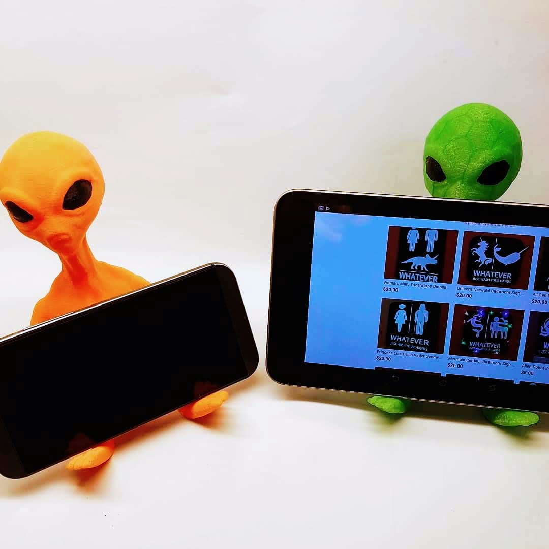 Uzaylı Figürlü Telefon ve Tablet Standı baskı görseli 2