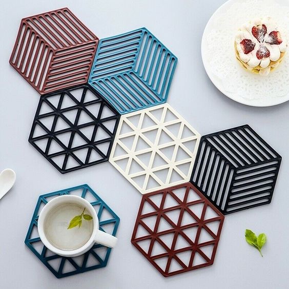 Modern Bardak Altlığı Seti baskı görseli 1